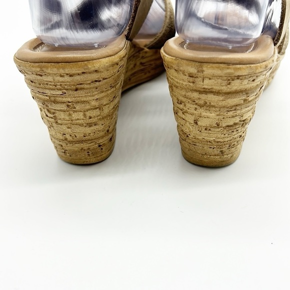 Spring Step MITU Wedge Sandals EU 36  Women's 5.5-6 Beige Perforated Leather - Picture 6 of 9